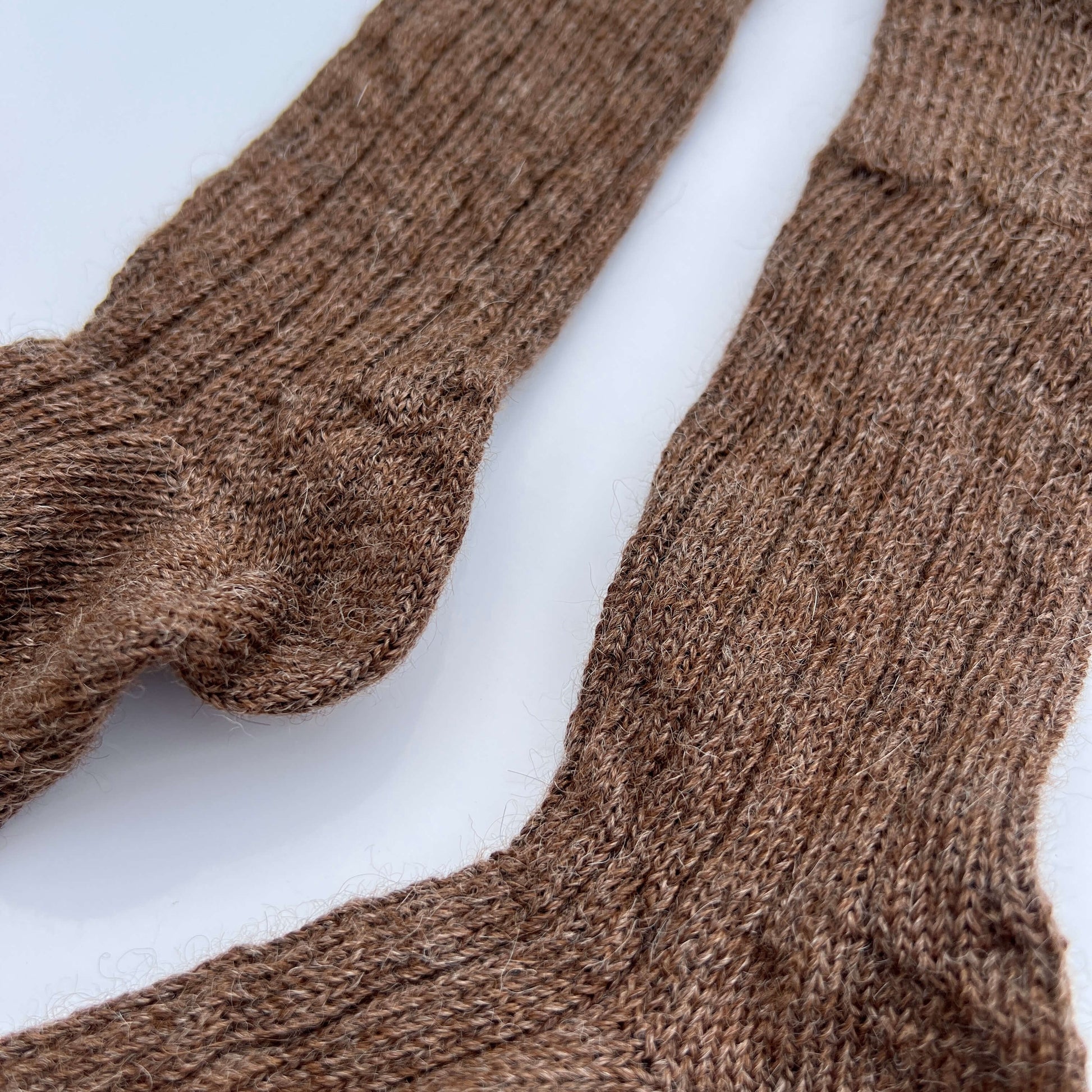 Brown alpaca bed socks by Pairs Scotland
