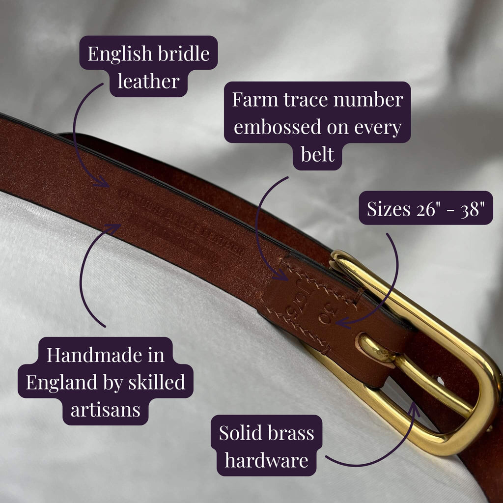 Skinny Handmade Leather Belt | Filly & Fox