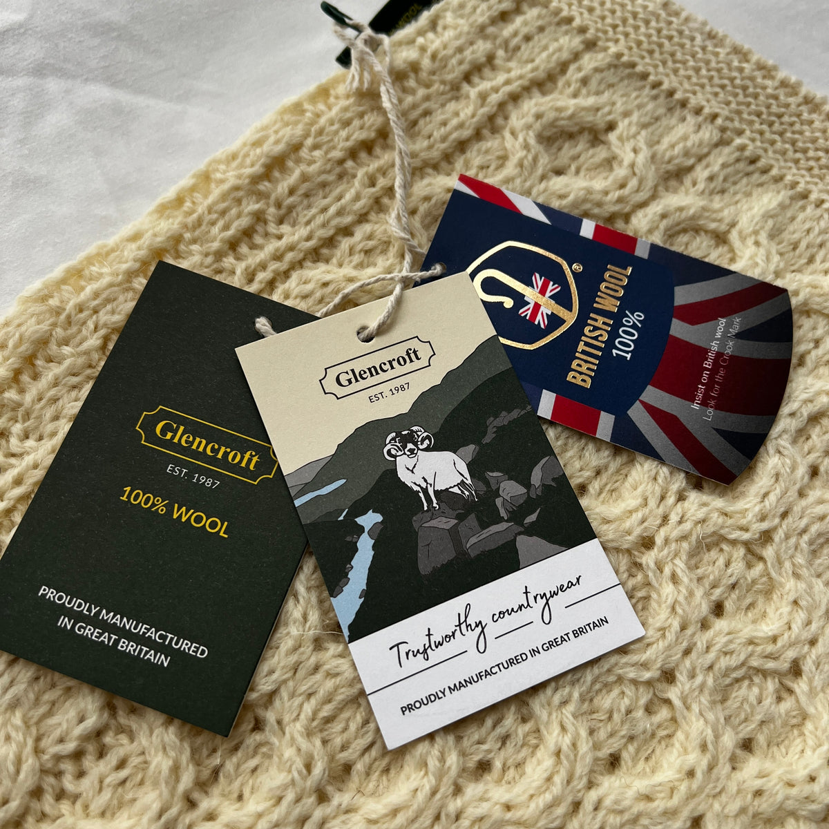 British Wool Aran Scarf | Glencroft