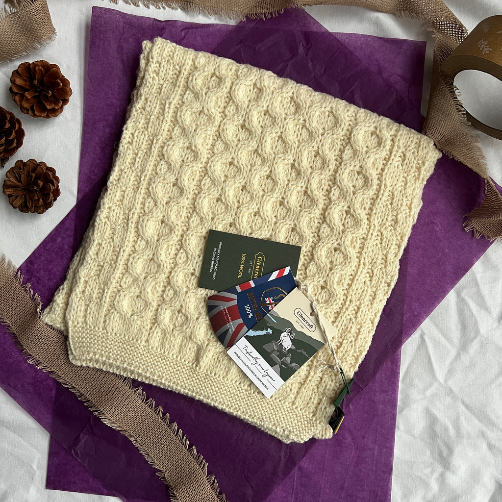 British Wool Aran Scarf | Glencroft