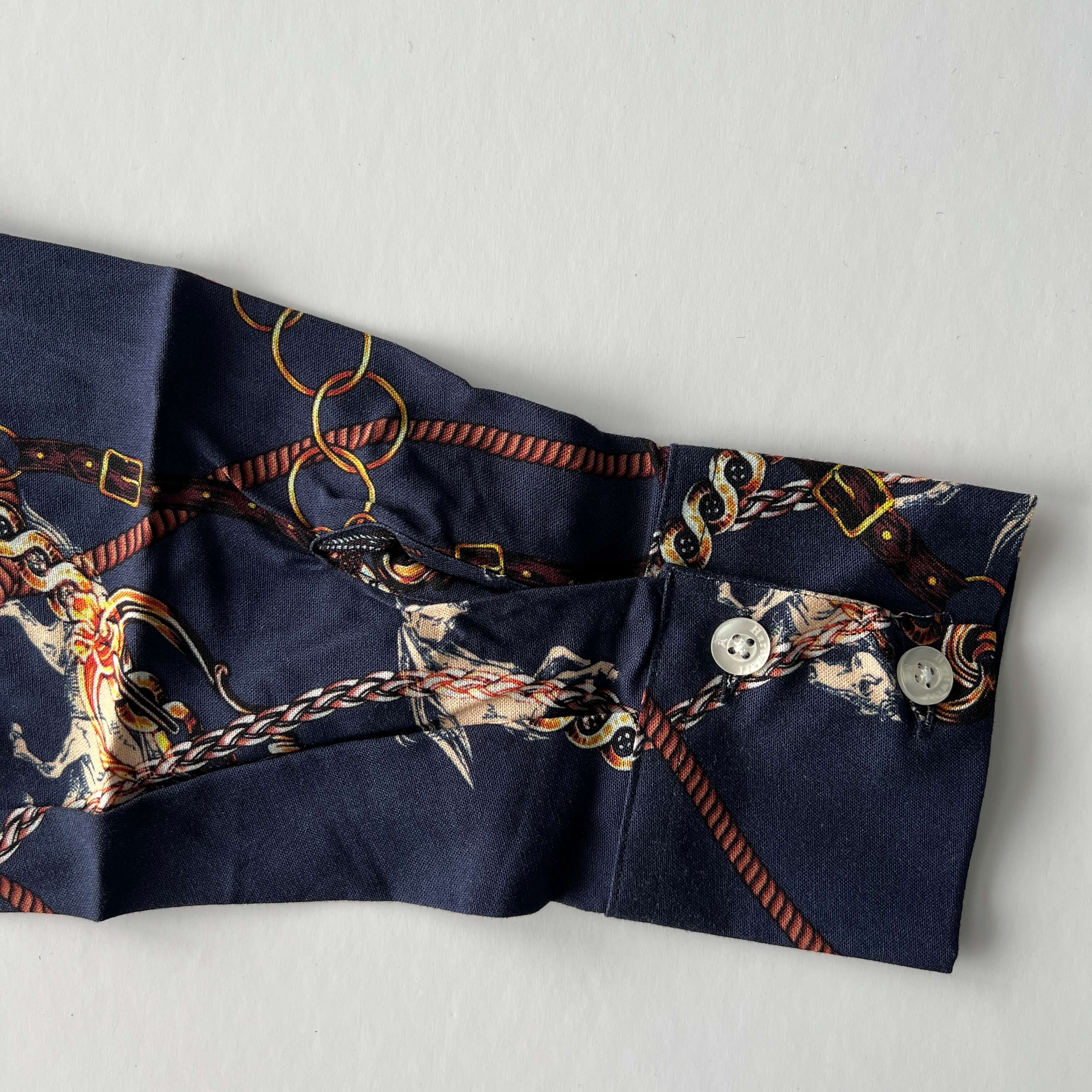 hartwell navy horse print shirt sleeve