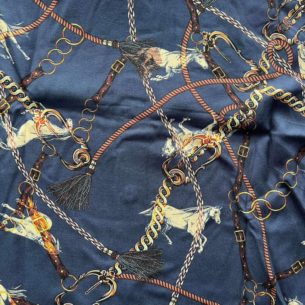 hartwell navy horse print shirt pattern