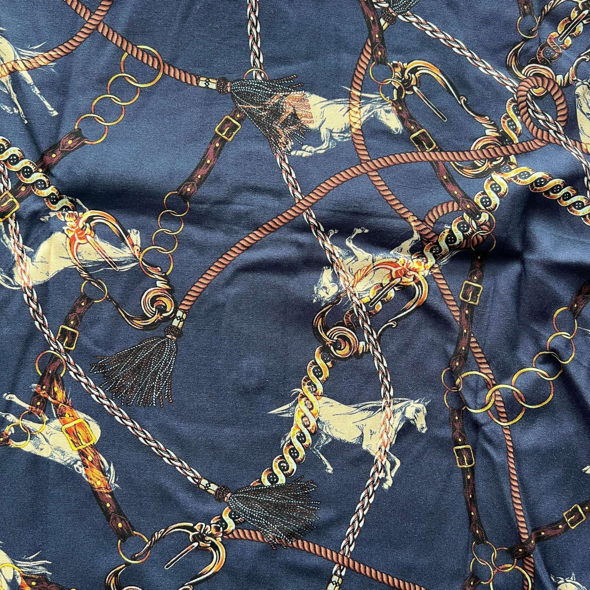 hartwell navy horse print shirt pattern