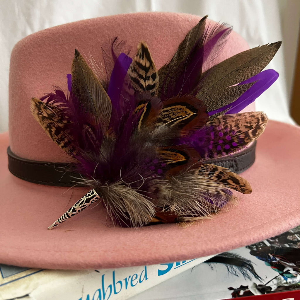 Purple Feather Hat Pin