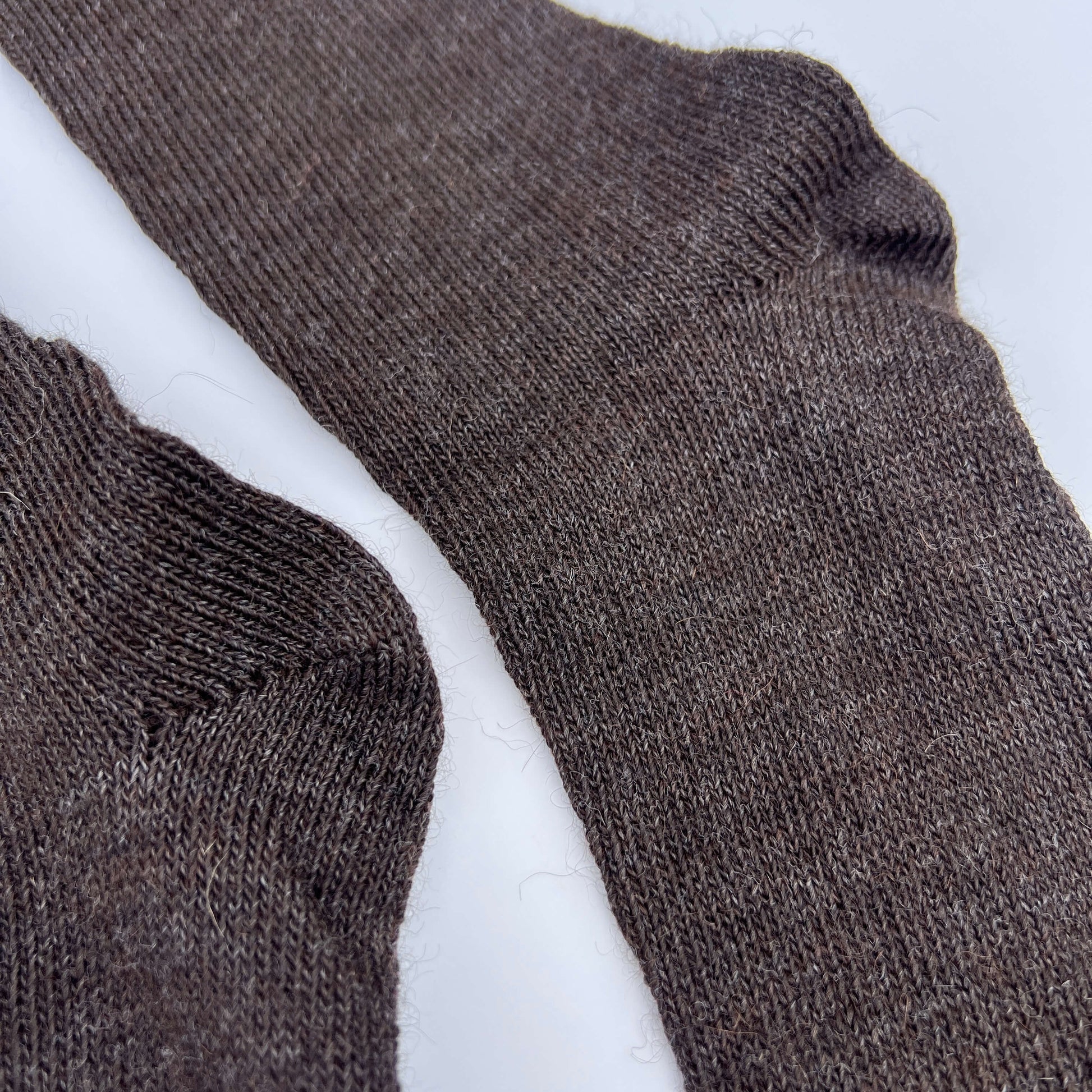 Close-up of Pairs Scotland charcoal uk alpaca socks