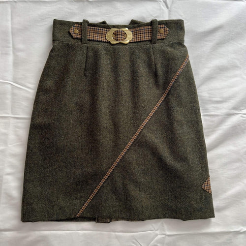 adderbury ladies' green tweed skirt