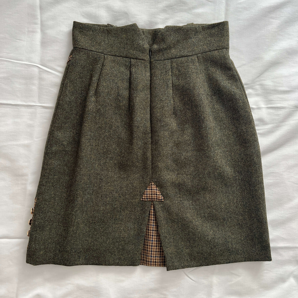 Back of the Adderbury tweed knee length skirt