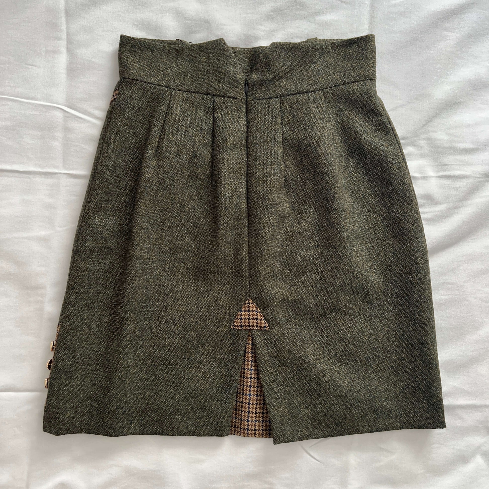 Back of the Adderbury tweed knee length skirt