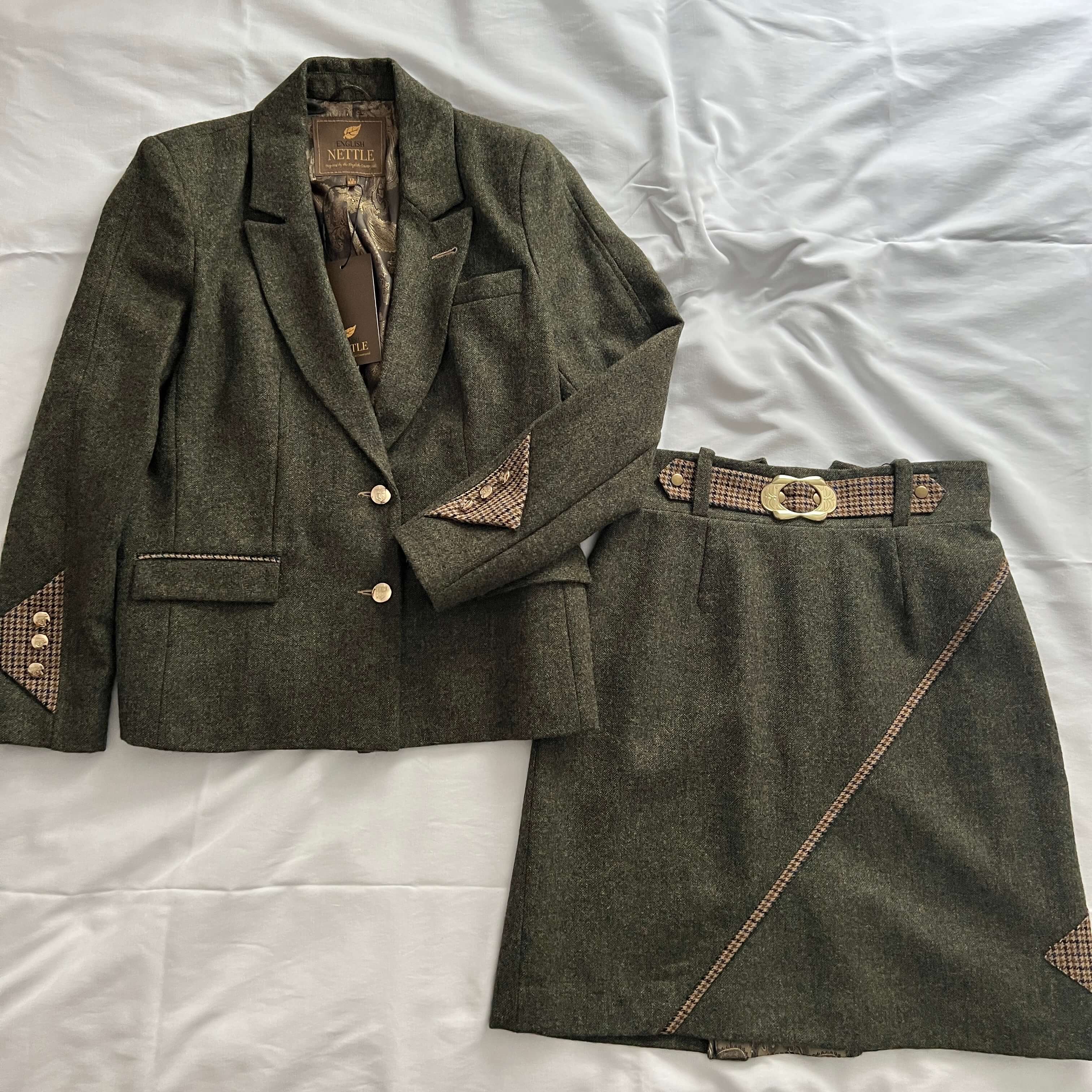 Aderbury Twed Skirt and Heyford Tweed Jacket in Village Green