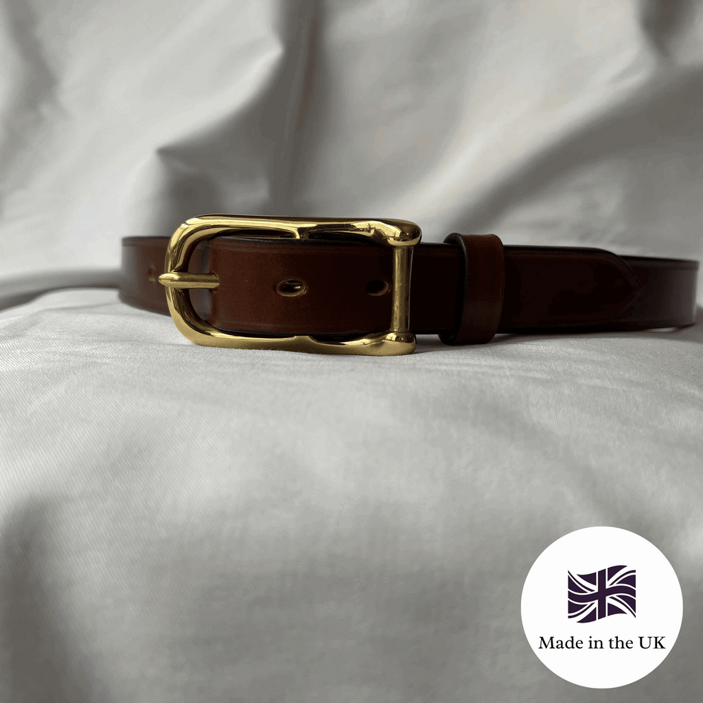 Dark brown  British-made skinny leather belt by Filly & Fox