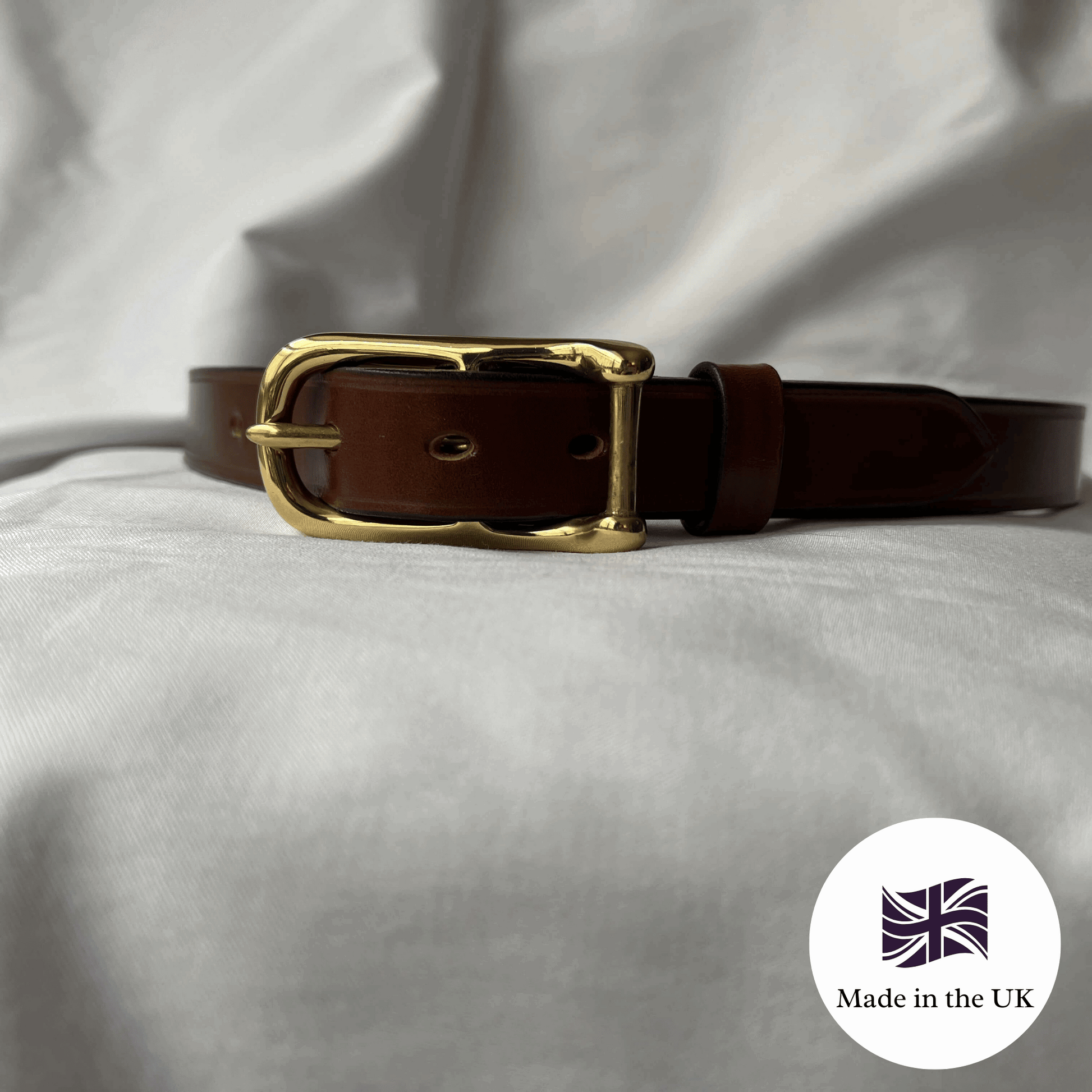 Dark brown  British-made skinny leather belt by Filly & Fox